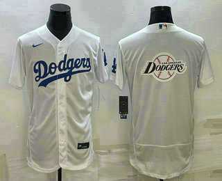 Men%27s Los Angeles Dodgers Big Logo White Flex Base Stitched Jersey->los angeles dodgers->MLB Jersey